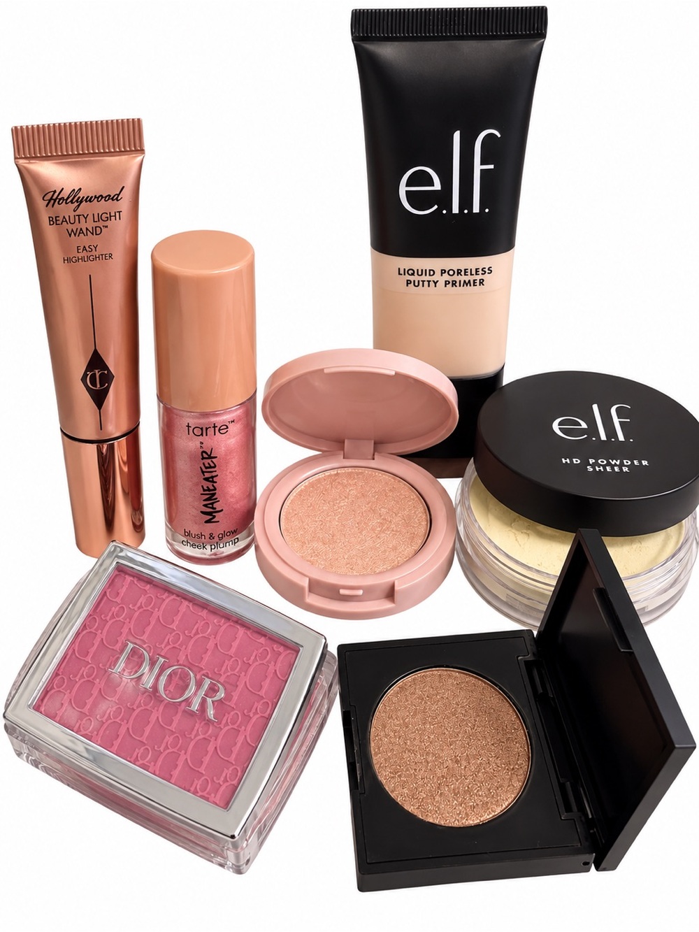 Designer Makeup Blush + Highlighter + Primer Bundle